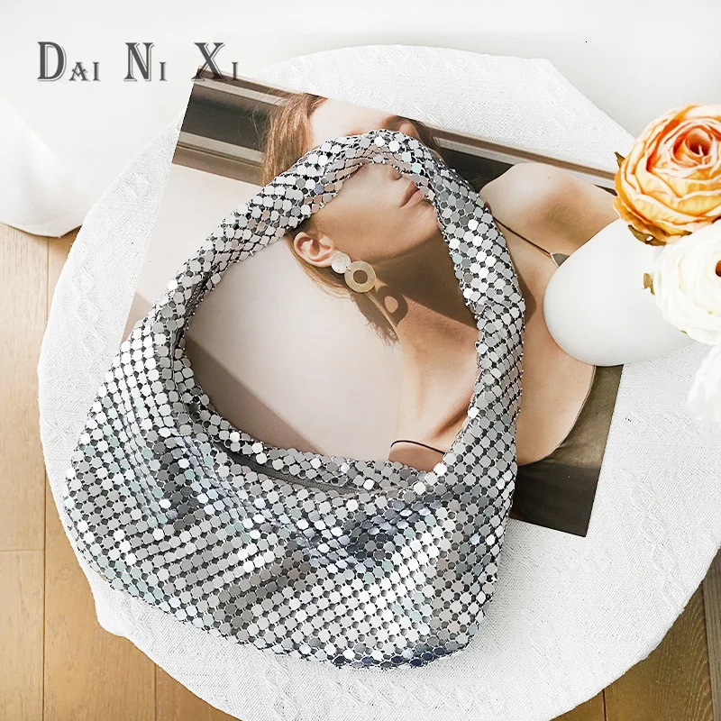 Fashion Women Shoulder Bags ner Silver Lady Handbags Small Underarm Tote Bag 250815