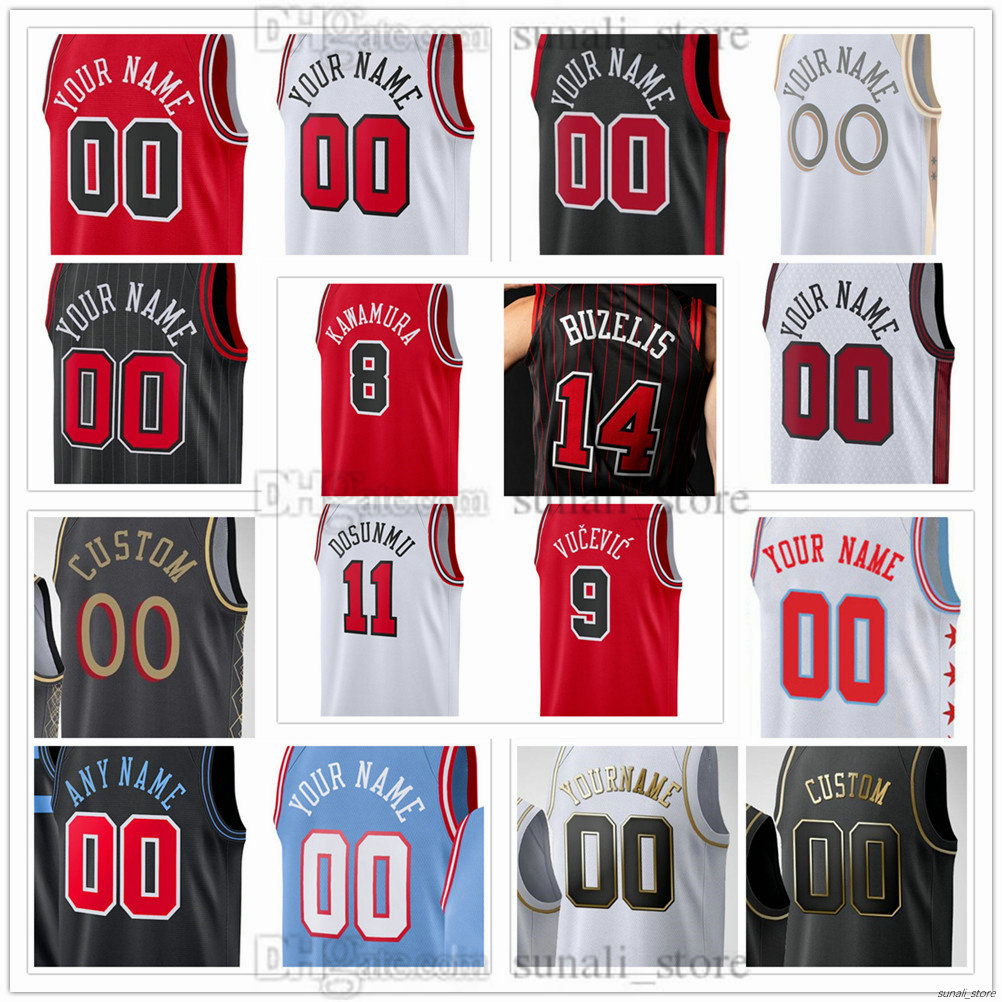 Men Basketball Jersey Matas 14 Buzelis Yuki 8 Kawamura Josh 3 Giddey Coby 0 White Patrick 44 Williams Ayo 11 Dosunmu Kevin 13 Huerter Dalen 7 Terry Jevon 5 Carter Printed