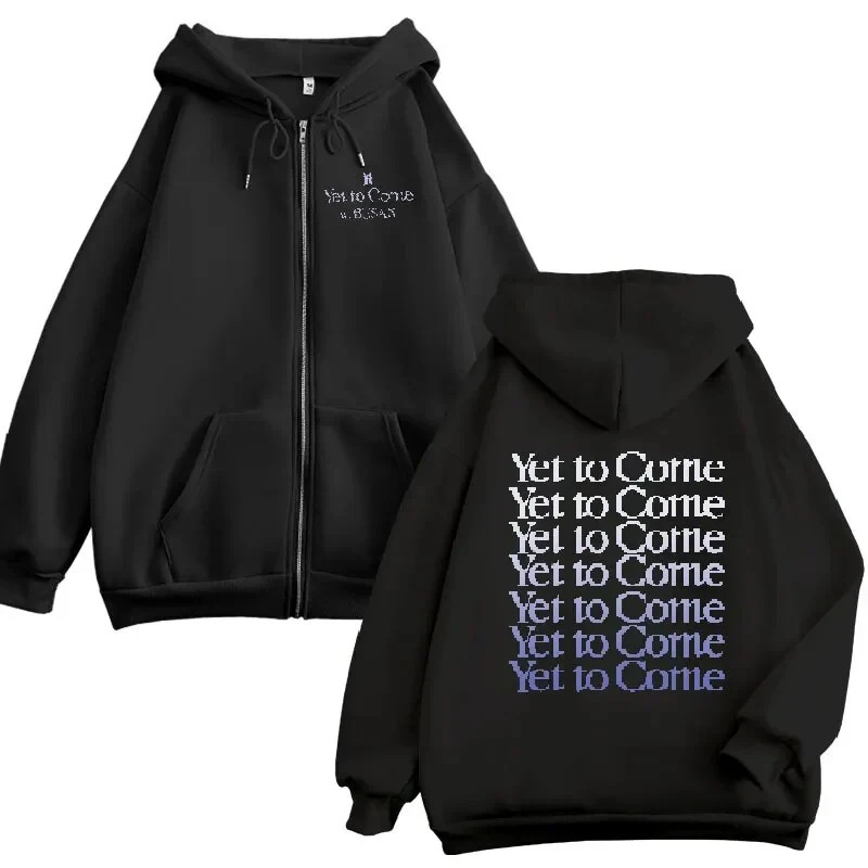 Men's Hoodies Yet to Come Letter Women/Man Zip Hooded Purple Goth Couple Hip Hop Street Casual Kpop Hoodie Oversize Graphic Sweatshirt Female
