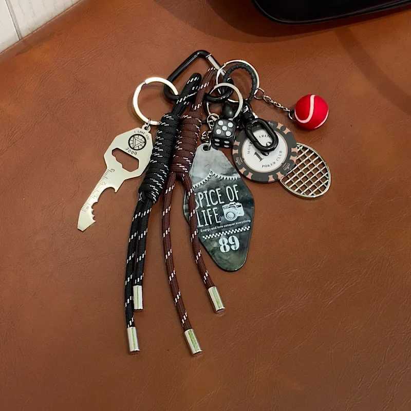 Fashionable Y2k Tennis Pendant Of Bag Charms Keychains Contrast Color Rope Lovers fashion Accessories Birthday Gift Wholesale D250923