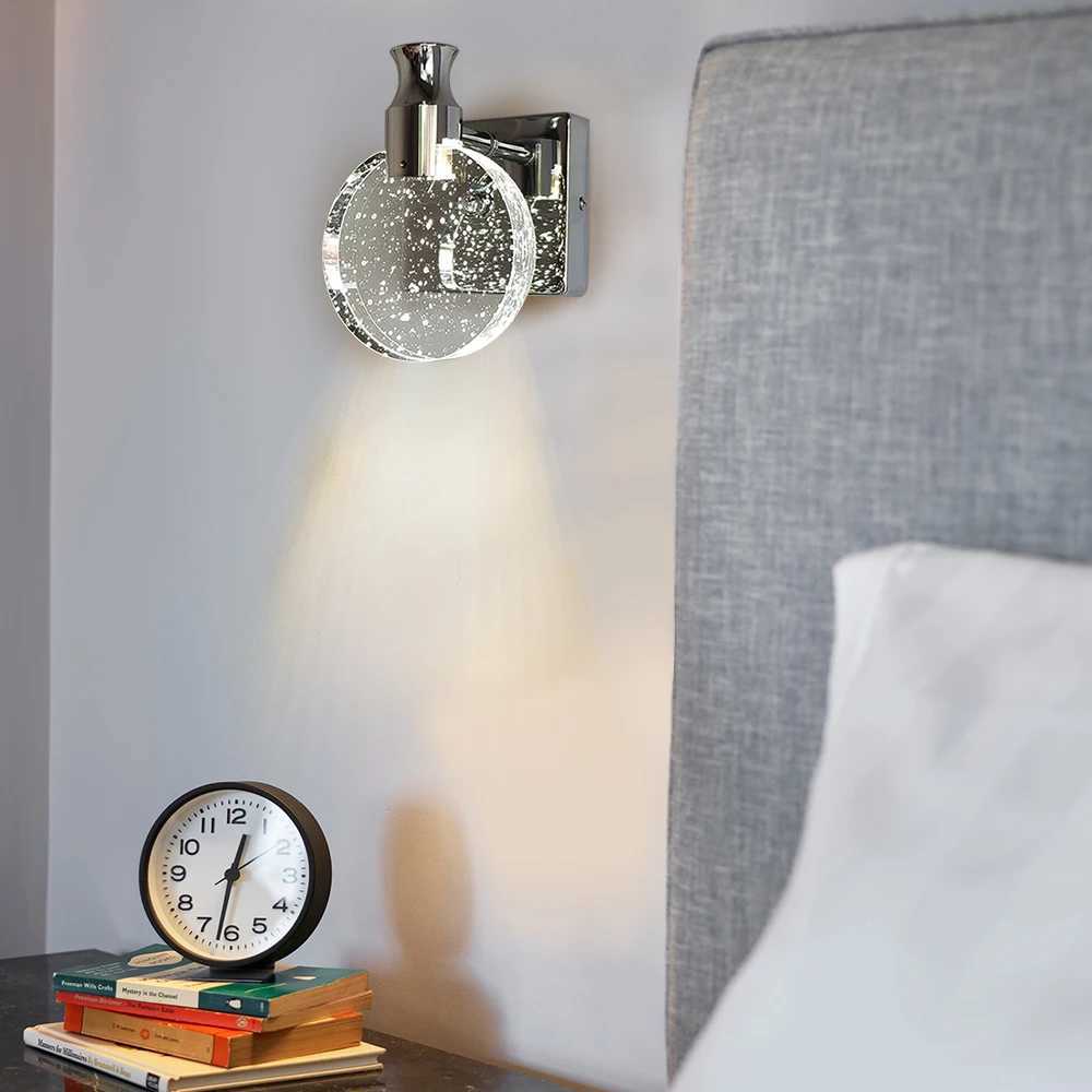 Modern Crystal Wall Lamp Bedroom Bedside Living Room Restaurant Background Wall Aisle Staircase Lamp Wall Led Light Sconce C251124
