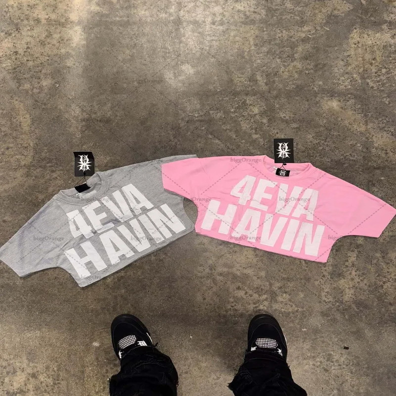 2025 Y2k oversized T-shirt Men letter print top Harajuku retro hip hop short sleeve fashion street wear casual loose shirt 250417