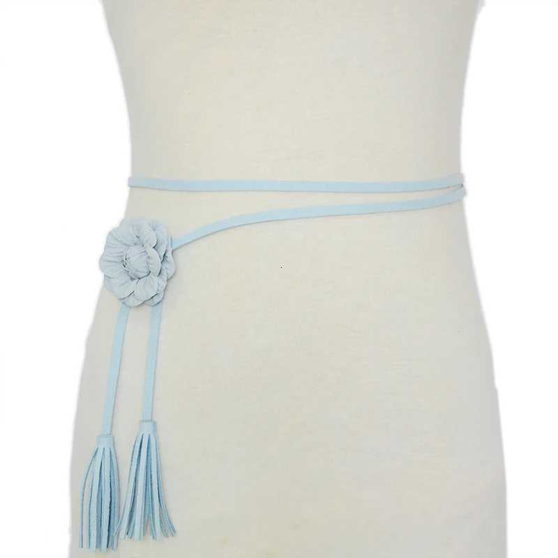 Fashion Womens Waist Rope Lotus Shape Tassel Self Knot Thin Belt Black Khaki Pink Brown Beige Dress Bow Waist Chain Bg16551 D250923