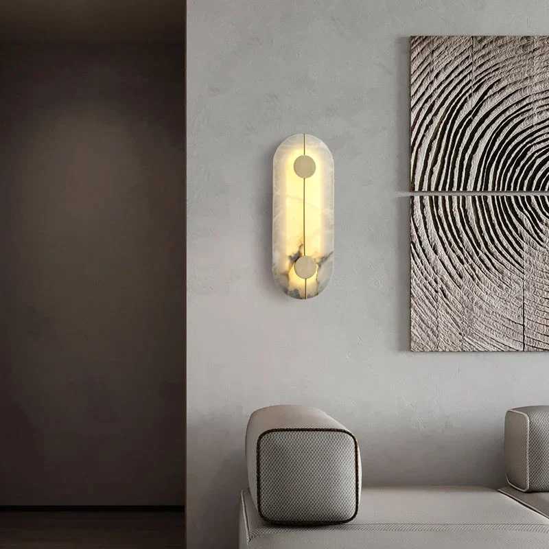 Luxury Art Deco Marble Wall Lamp Round LED Sconce for Bedroom Living Room Corridor Aisle Indoor Home Decoration Lighting Fixture C251124