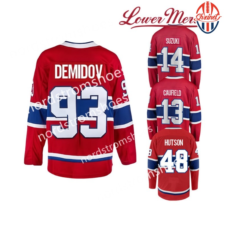 outdoorgearlab 2025 New Top Stitched Ice Hockey Jerseys Montreal 93 Demidov 13 Caufield 48 Lane Hutson 14 Suzuki Wholesale Jerseys