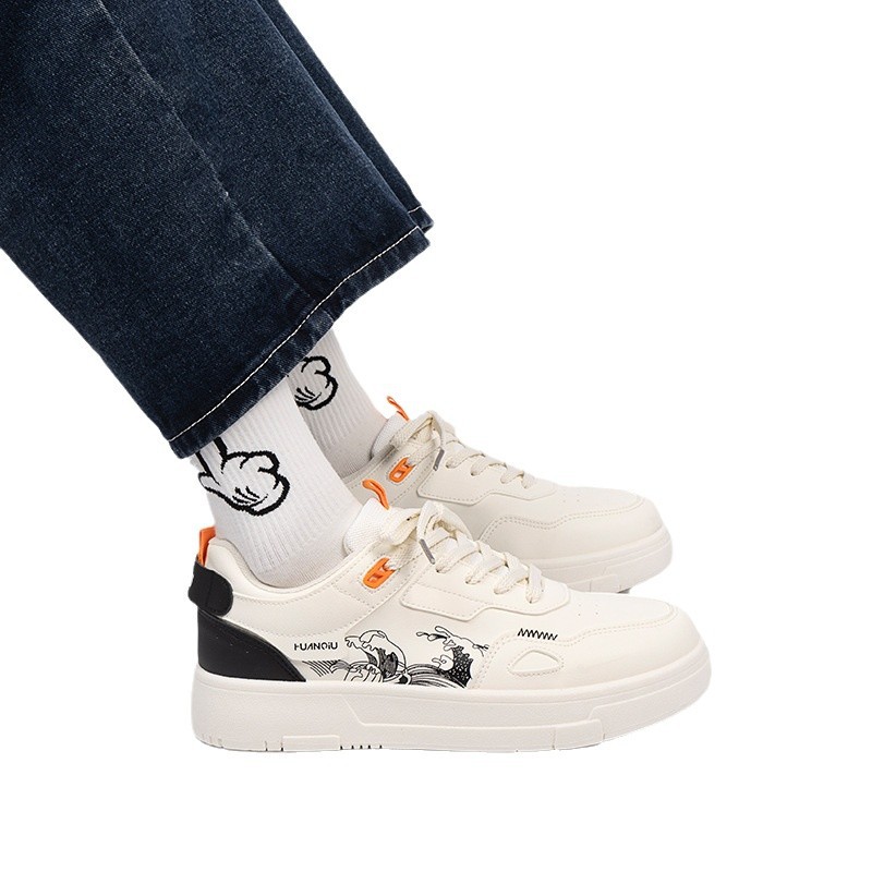 HUAN QIU Free shipping Designer Casual Shoes Men versatile casual board shoes men low top white shoes fashion outdoor