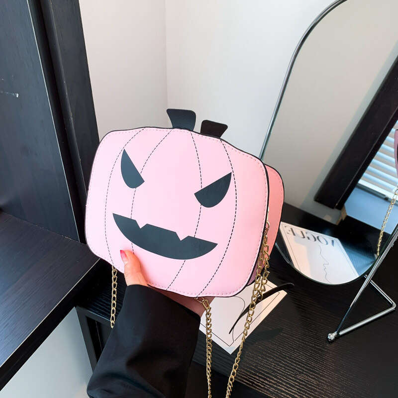 Halloween Quirky Pumpkin 2023 New Fashion Color-Block Personality Creative Trendy Single-Shoulder Women's Cartoon Crossbody Bag