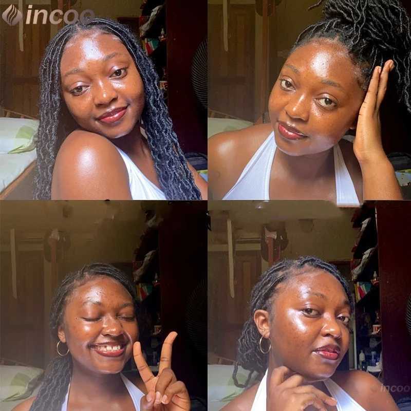 40 Dreadlocks Braided Wigs for Black Women With Baby Hair Synthetic Faux Locs Crochet Hair Pre Looped Braided Wig HD Lace Wigs C250922