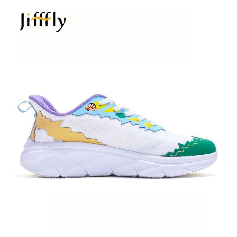 Jifffly x Crayon Shin-chan collaboration sports shoes for women new 2025 style thick soled height-increasing running shoes that versatile and trendy o