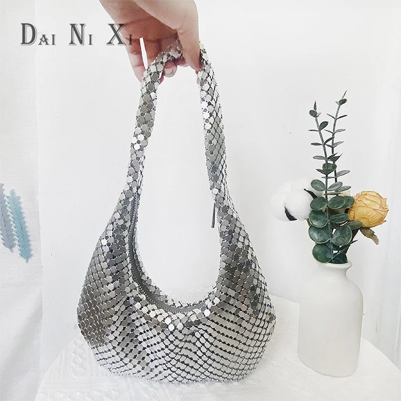 Fashion Women Shoulder Bags ner Silver Lady Handbags Small Underarm Tote Bag 250815