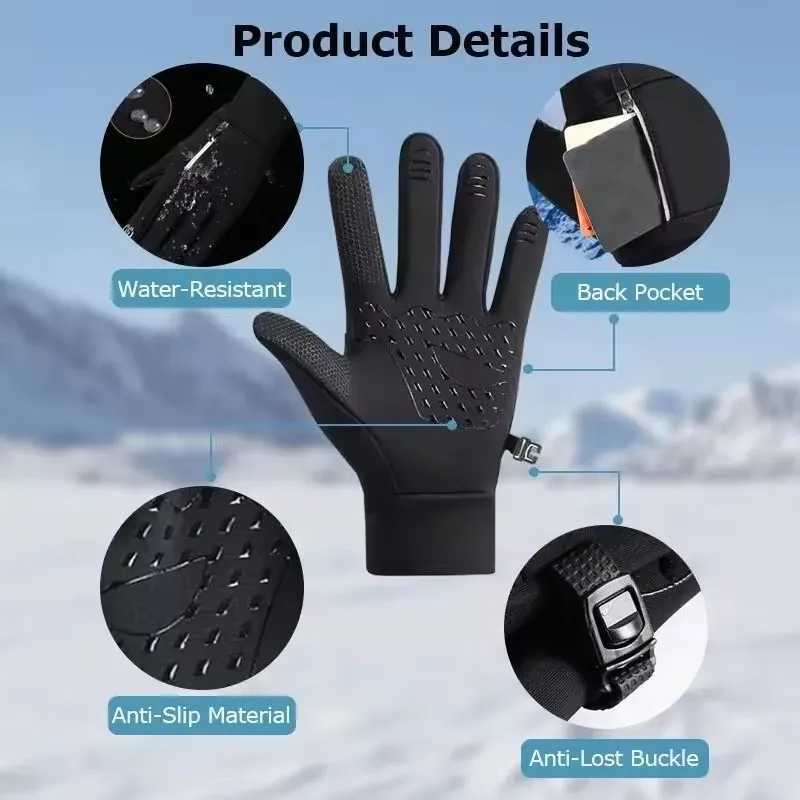 Autumn Winter Warm Ski Gloves Outdoor Windproof Waterproof Coldproof Gloves Mens Driving Cycling Fishing Ski Gloves J250922