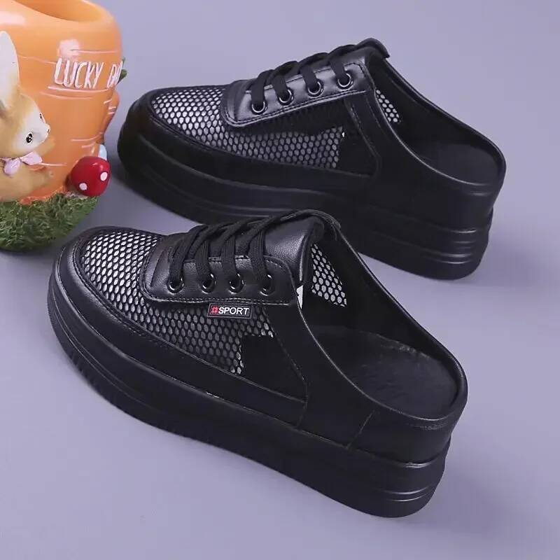 Half Slippers Women's Mesh Breathable Casual for Women Surface Hollowed Versatile Bones Outdoor Lady Off White Shoes ddmymonkey