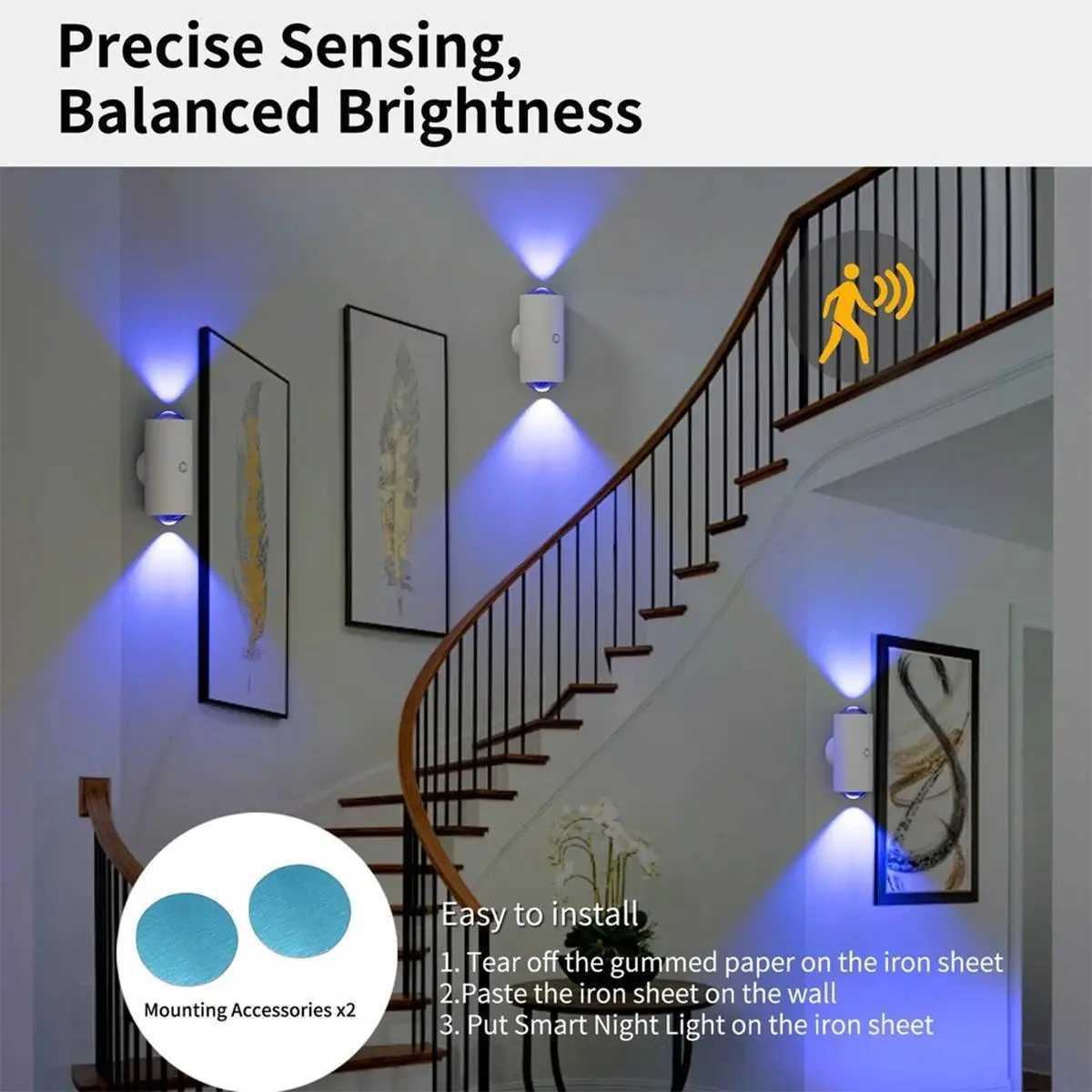 Motion Sensor Wall Lamp Gradient Ambient Night Light In Intelligent Human Lamps Interior Body Led Sensing Dimmable Door Charging C251124