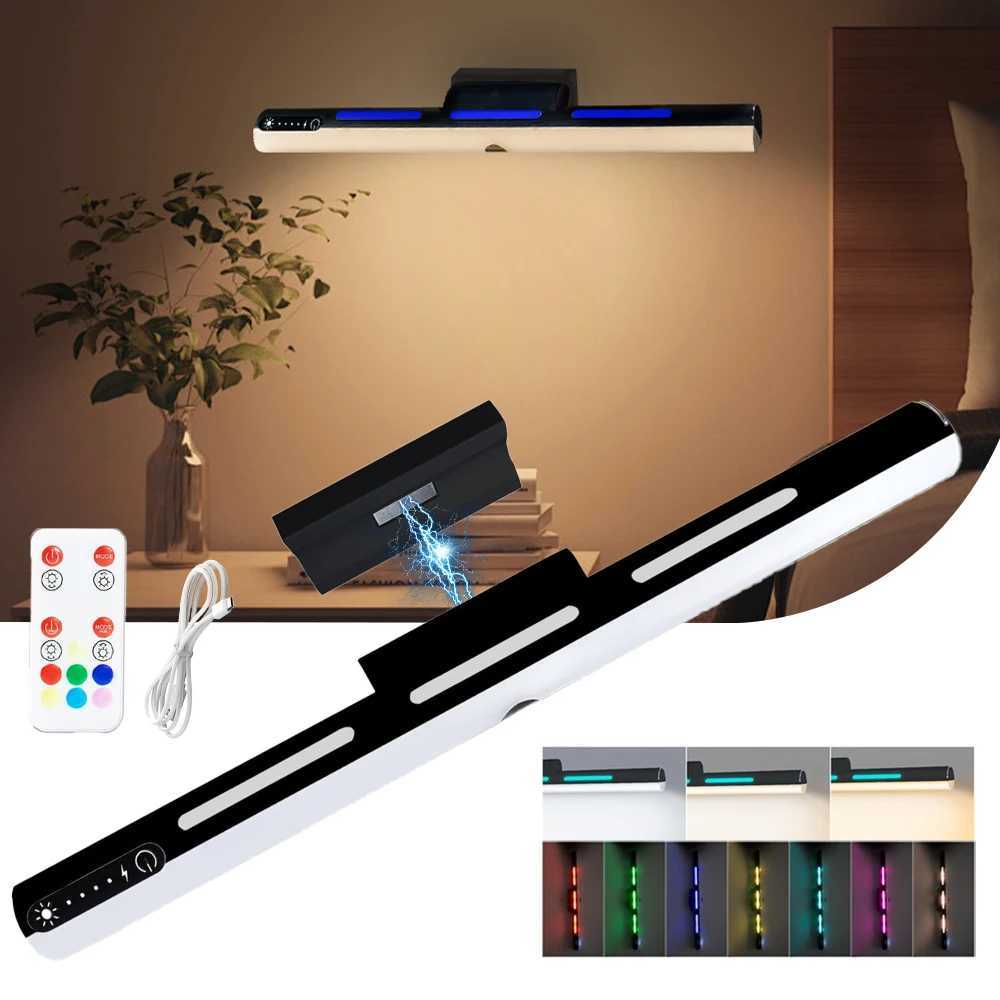 Modern LED Magnetic Wall Light Rechargeable Touch Cabinet Light Tri color Temperature RGB Atmosphere Light Mirror Front Light C251124