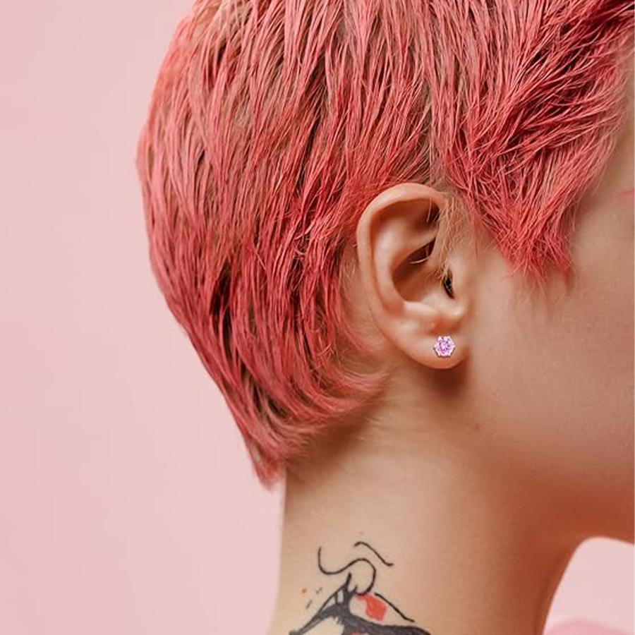 14 Pairs Magnetic Stud Earrings White Cubic Zirconia Clip on Earrings Set Non-Piercing Fake Earring Jewelry for Women Men 4MM