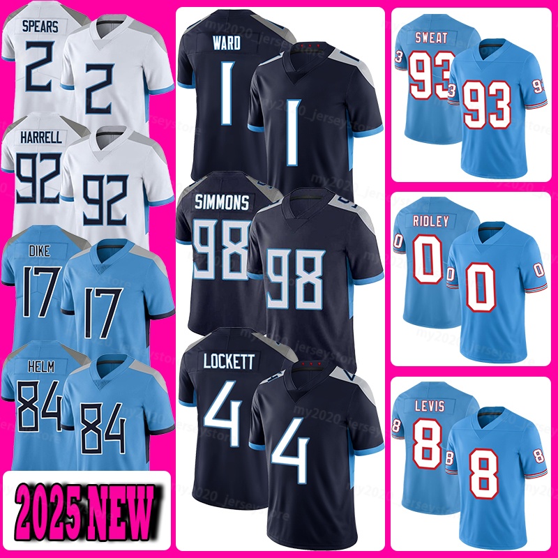 1 Cameron Ward Football Jersey 98 Jeffery Simmons 4 Tyler Lockett 93 T'Vondre Sweat 0 Calvin Ridley 8 Will 2 Tyjae Spears 69 Sebastian Joseph-Day 92 Jaylen Harrell Dike