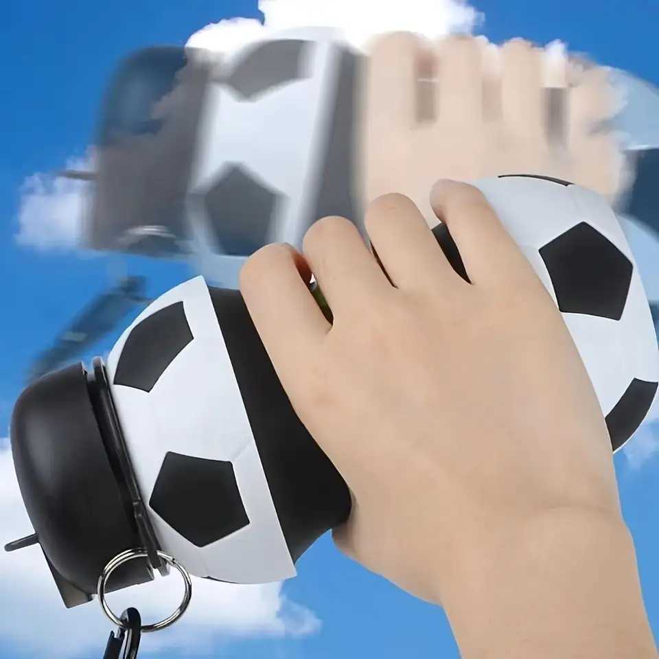 Foldable Ball Shaped Water Bottle 1 Count Portable Soccer Ball Design Water Bottle Leakproof Water Cup for Fitness Outdoor Ac J250923