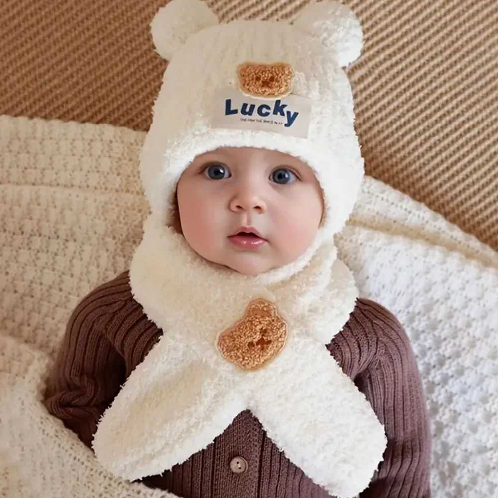 2pcs Baby Hat Thickened Warm Cute Cartoon Childrens Set with Scarf for Autumn and Winter Outdoor Skiing Suitable for 324 M Z251029