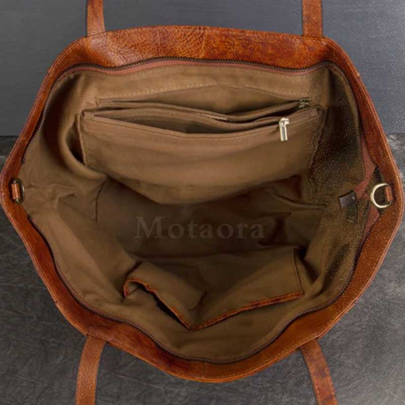 MOTAORA New Cowhide Large Capacity Shoulder Bag For Women Genuine Leather Crossbody Tote Bags Luxury Casual Solid Handbag Purse J251025