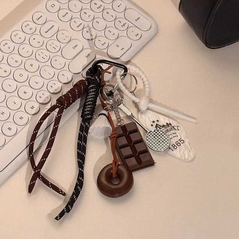 2025 New Premium Bag Badminton Pendant Alkali Water Bread Chocolate Hand Rope Hanging Rope Bag Hanging Keychain Accessories D250923