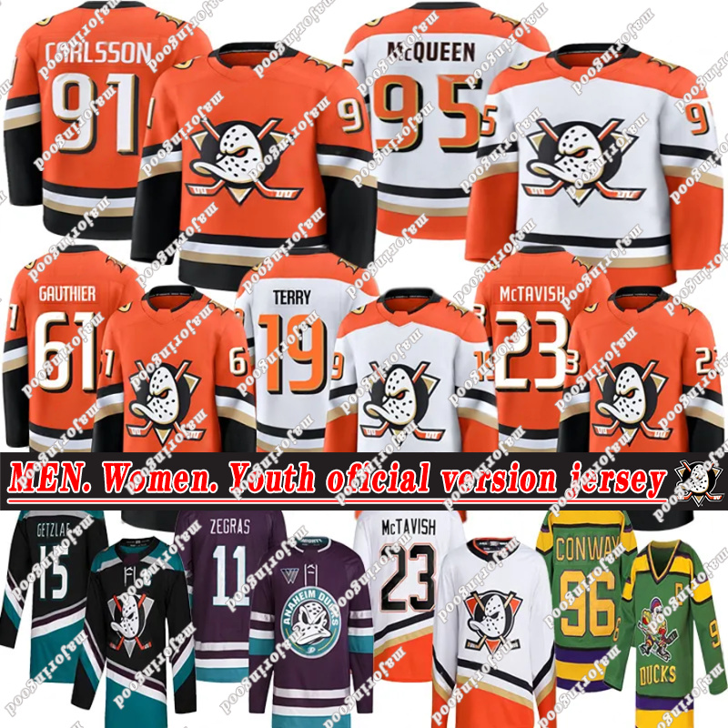 2025-26 #91 Leo Carlsson anaheim hockey jersey #23 Mason McTavish mighty ducks jersey Cutter Gauthier Troy Terry Getzlaf Jacob Trouba Gudas Paul Kariya jerseys