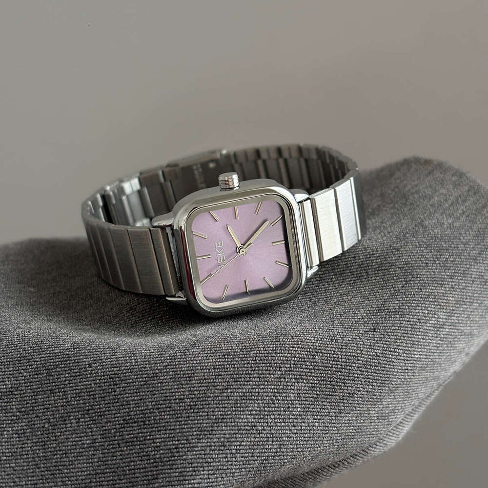 Designer Korean Style Niche Square Design Striped Light Luxury Watch Classic Minimalist Women's Wristwatch