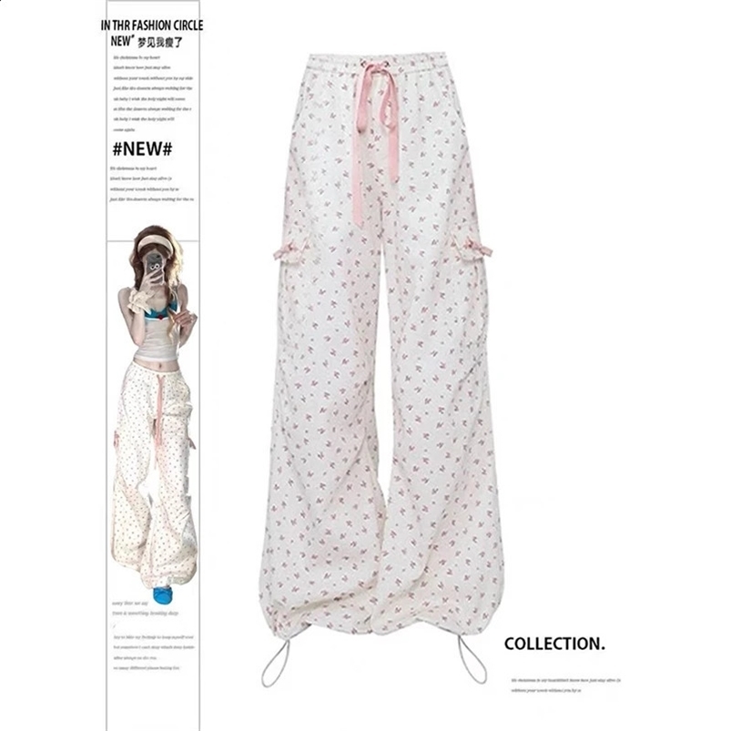 Autumn Women Korean Joggers Y2k Japanese Streetwear Sweet Long Parachute Grunge Pantalones 2000s Sweat Pants Loose Casual Z260314