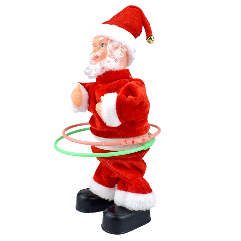 Novel and interesting Hula hoop fitness Santa Claus electric music, Santa Claus doll toys, Christmas ornaments and gifts