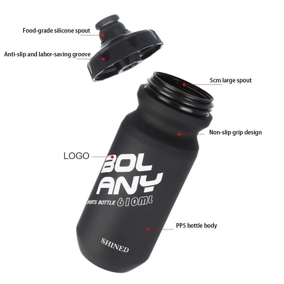 610ml Plastic Water Bottle for Bicycle Squeeze Out LeakProof Cycling Outdoor Sports Fitness Kettle J250923