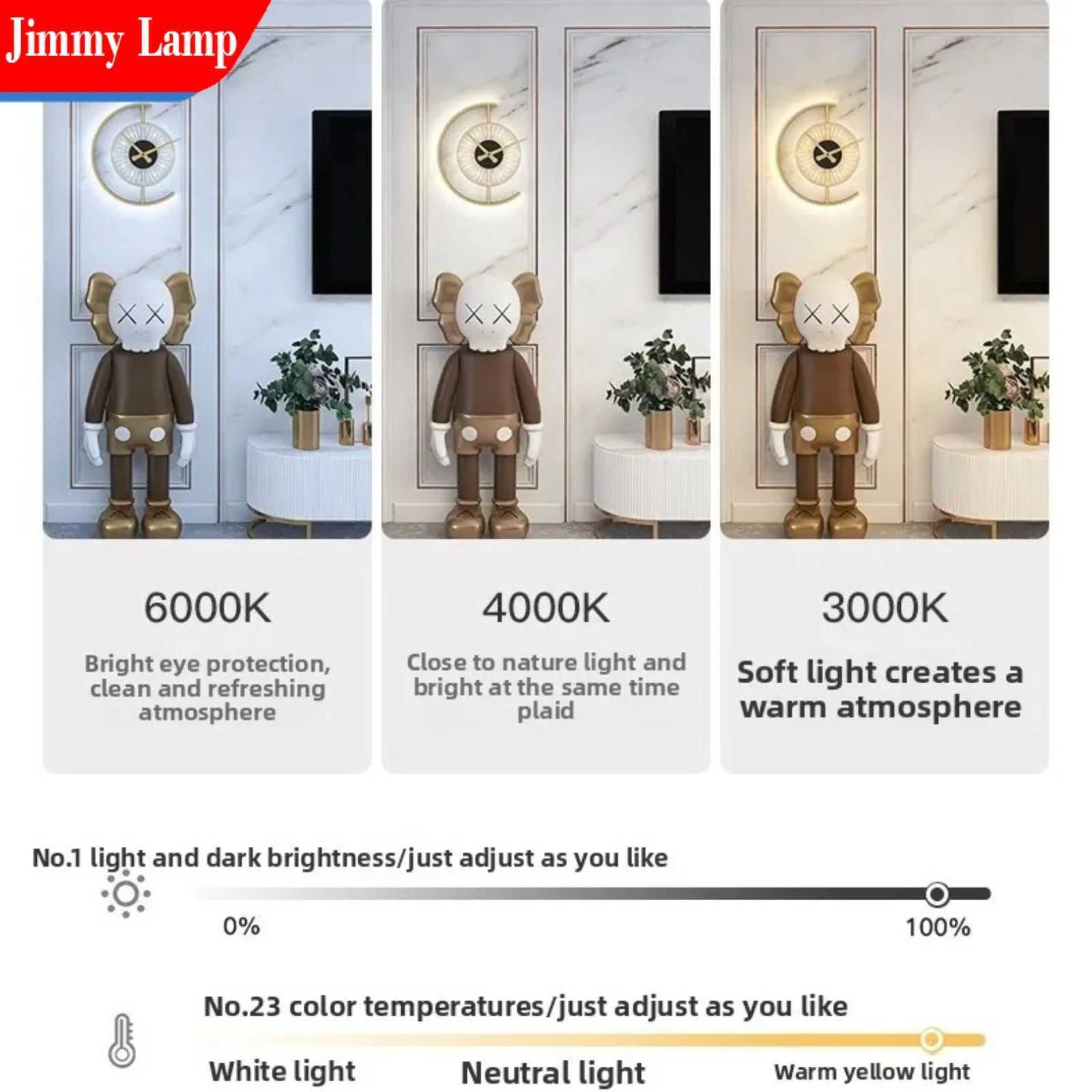 Jimmy Modern LED Clock Watch Wall Lamp for Bedroom Living Dining Room Aisle Porch Home Indoor Lighting Sconce Decor Fixture C251124