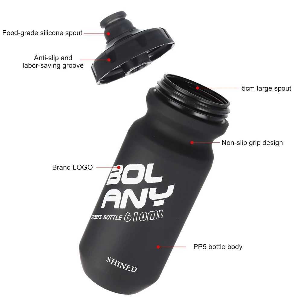 BOLANY Bicycle Water Bottle 610ml Sports Water Bottle MTB Portable Squeeze Drinking Outdoor Kettle Cycling Supplies J250923