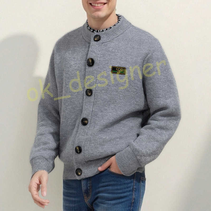 Designer Men's Sweaters Light Luxury 2025 Autumn Winter New High-Quality Thickened Men's Patchwork Fake Two-Piece Sweater Button Cardigan jacket for men