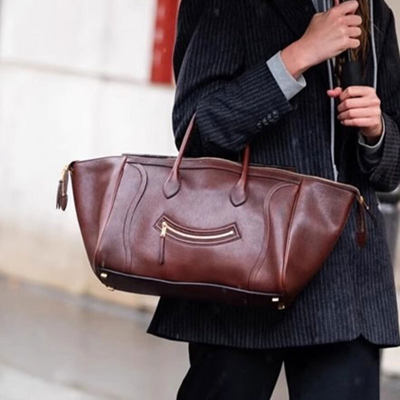 2025 Handbag new smile wing bag large capacity soft leather temperament bag woman simple commuter tote bag woman