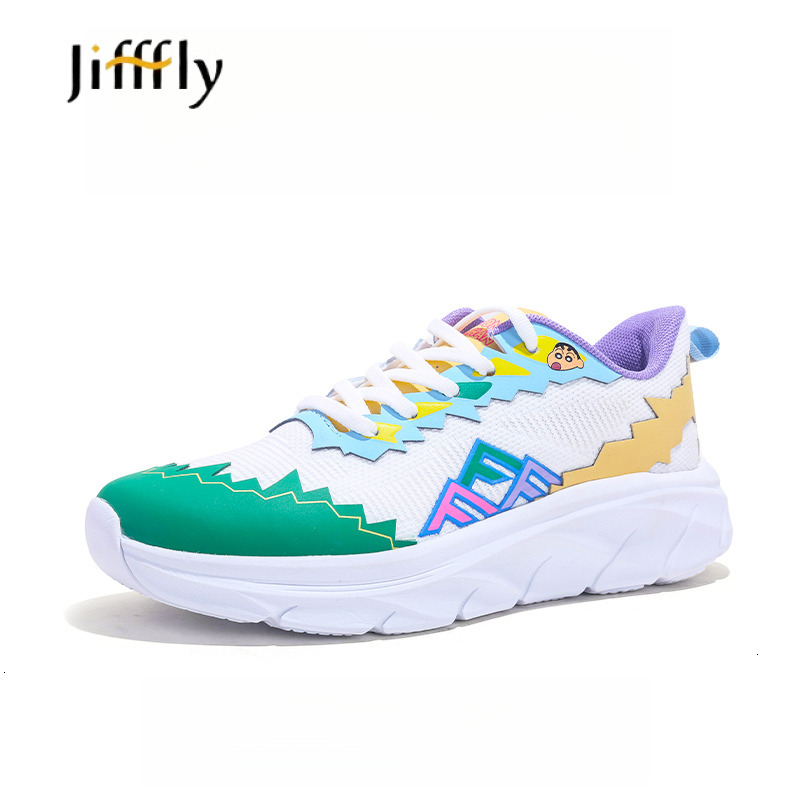 Jifffly x Crayon Shin-chan collaboration sports shoes for women new 2025 style thick soled height-increasing running shoes that versatile and trendy o