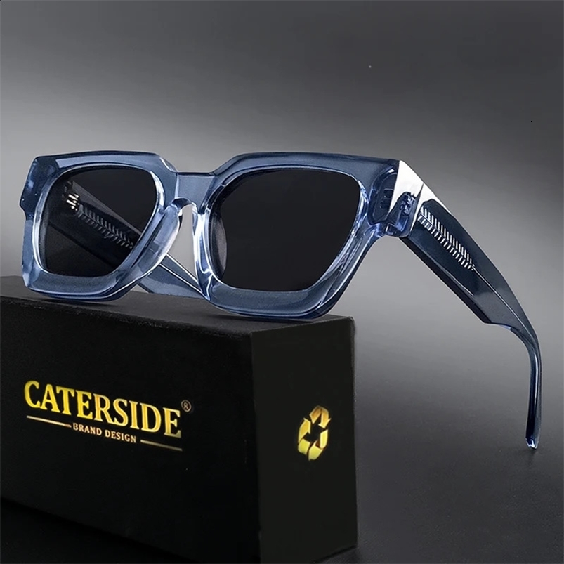 CATERSIDE Retro Polarized Square Sunglasses Men High Quality Acetate Frame Women Sun Glasses Driving Sports Oculos De Sol UV400 240909