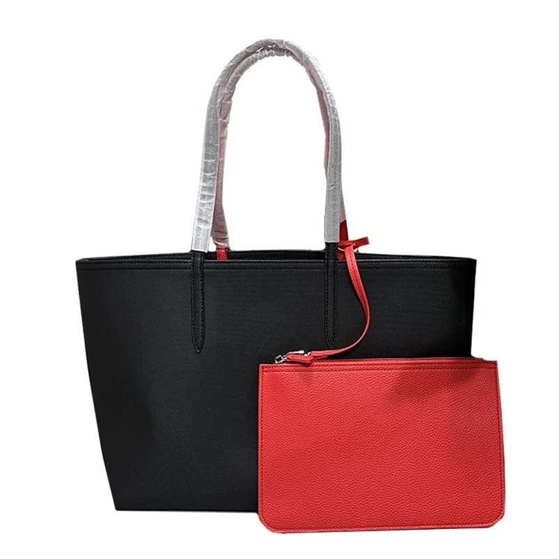 2Pcs Women Large Capacity Handbag Tote Bag Purse PVC Handbag Female Travel Shoulder Bags Shopping Bags Set Top Handle Bag 240712