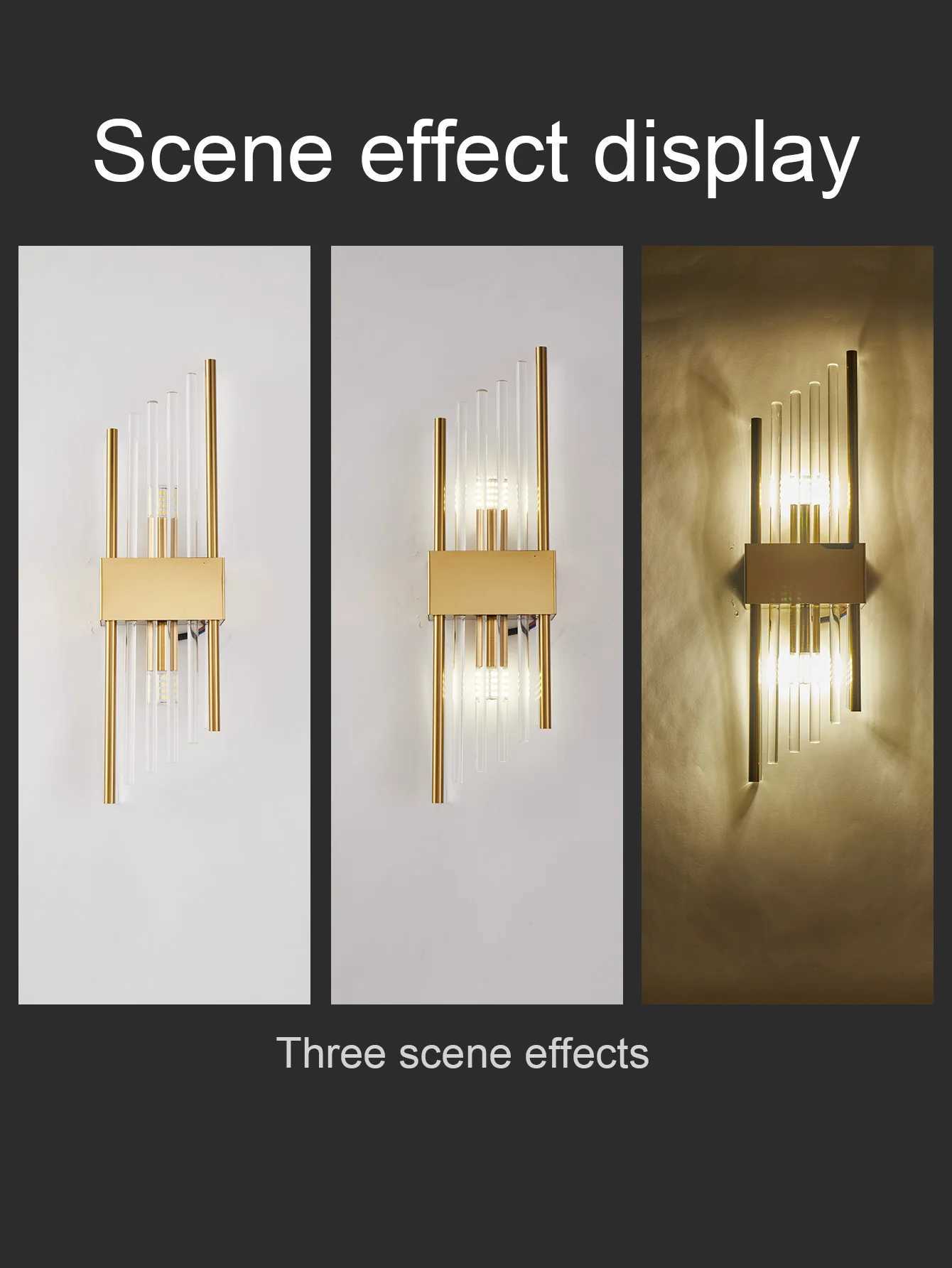 Goldenblack luxury modern wall Led light decorative lamplustre hotel living room bedroom wall sconce room decoration C250923