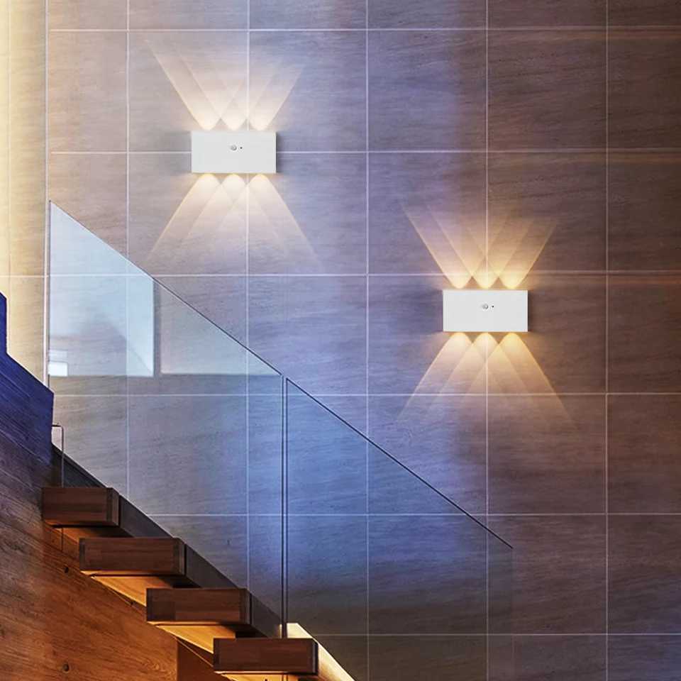 4000mAh LED Battery Wall Light Indoor Wall Lamp with Motion Sensor Wireless for Hallway Living Room Bedroom Garage 6W Lighting C251124