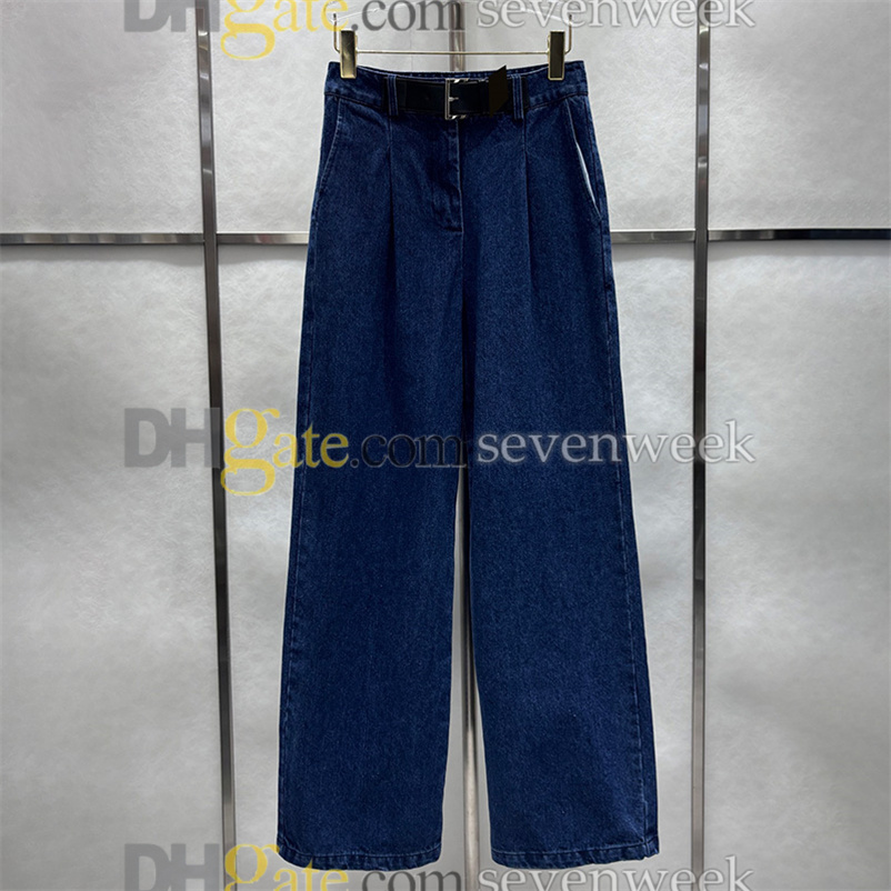 Designer Denim Blazer Set - Womens Business Formal Jean Jacket and Suit Pants Outfit C260312