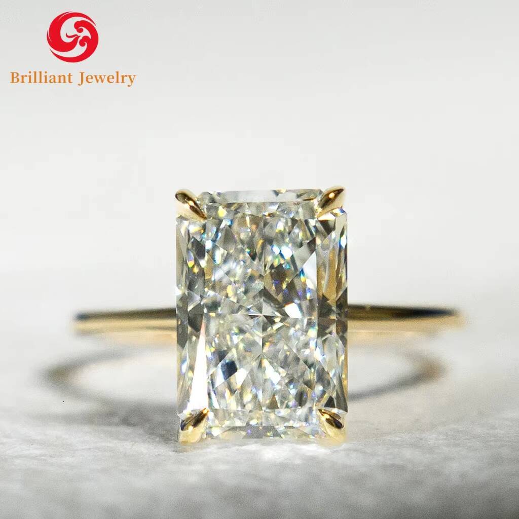 Luxury Engagement Wedding 18K Solid Gold Radiant Cut IGI Lab Grown 1CT 15CT 3CT 5CT Diamond Rings