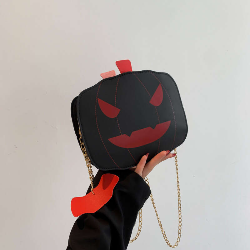 Halloween Quirky Pumpkin 2023 New Fashion Color-Block Personality Creative Trendy Single-Shoulder Women's Cartoon Crossbody Bag