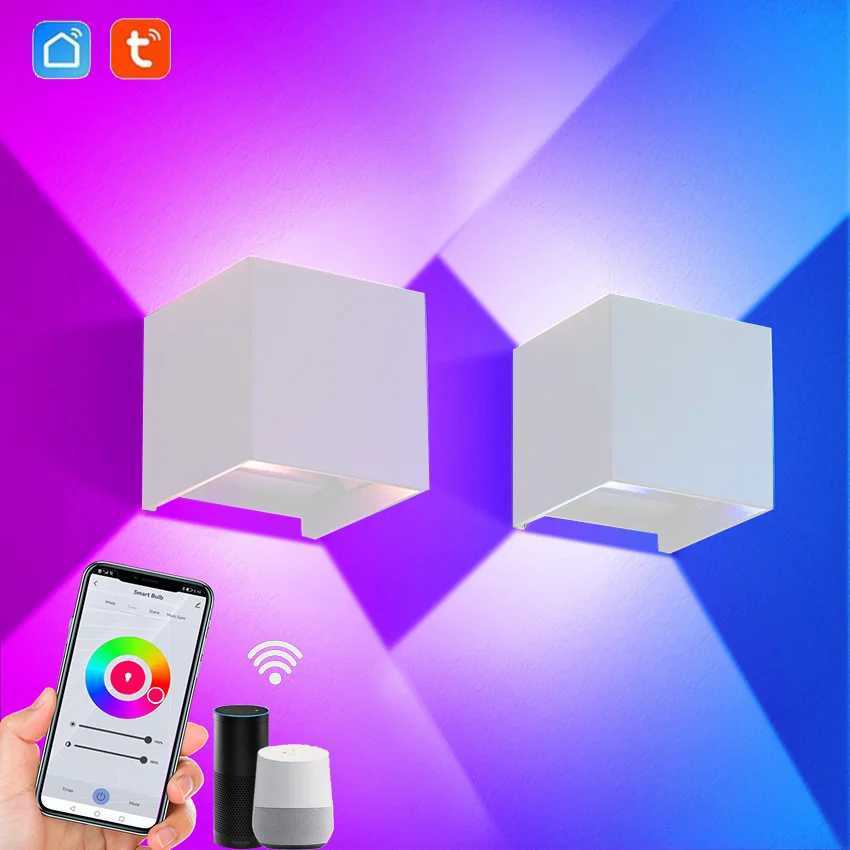 Smart Cube Wall Light Adjust Angle Up and Down Light 16M Color Dimmable Music Sync Work with Alexa Google Assistant C251124