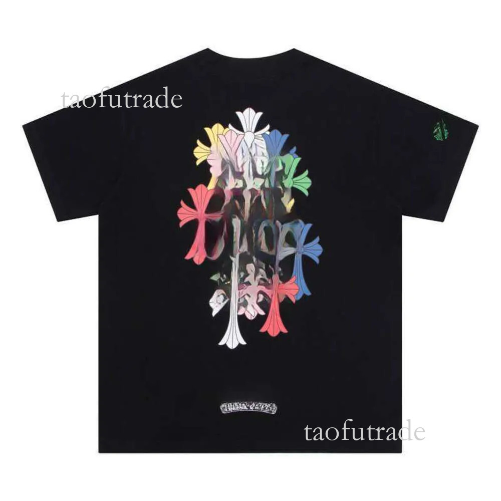 Chrome Shirt Heartt T Shirts Horseshoe Graphic Tee Mens Designer Heartstshirts Sanskrit Print Crosses Pattern Short Sleeve Gothic Clothes Luxury Chome Tshirt 7a