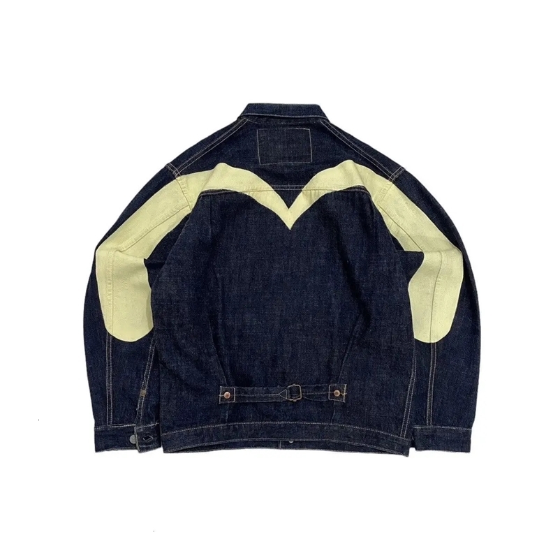 Y2K mens and womens Japanese Gothic hip-hop graphic retro blue oversized denim jacket fashionable casual long sleeved jacket 241111