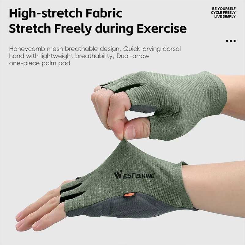 WEST BIKING Cycling Gloves Half Finger Summer Nonslip Shockproof Bike Gloves Men And Women Outdoor Sports Gel Bicycle Gloves J250922