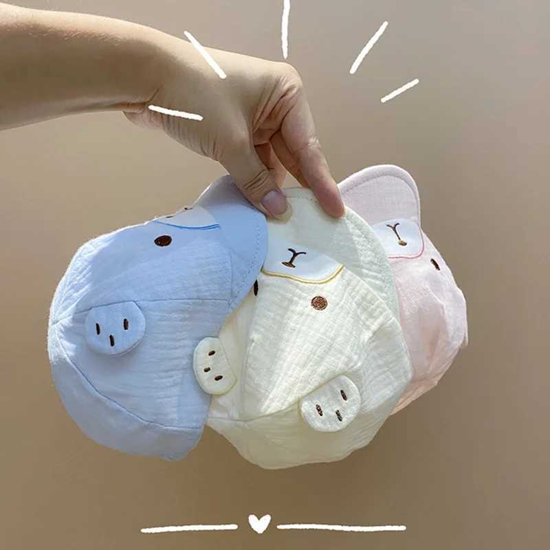 Cute Bear Baby Peaked Cap Soft Cotton Infant Baseball Hat Cartoon Toddler Duck Tongue Caps 09Month Kids Outdoor Sunshade Visors Z251029