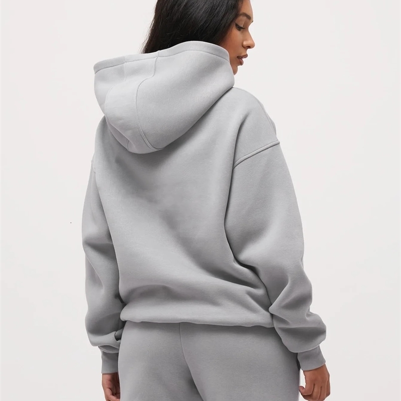 Casual Long Sleeve Hoodie Set T088 with Pockets Elastic Waist Autumn Winter Fashion Womens Sweatshirt Outfit from Mainland Chin 250923