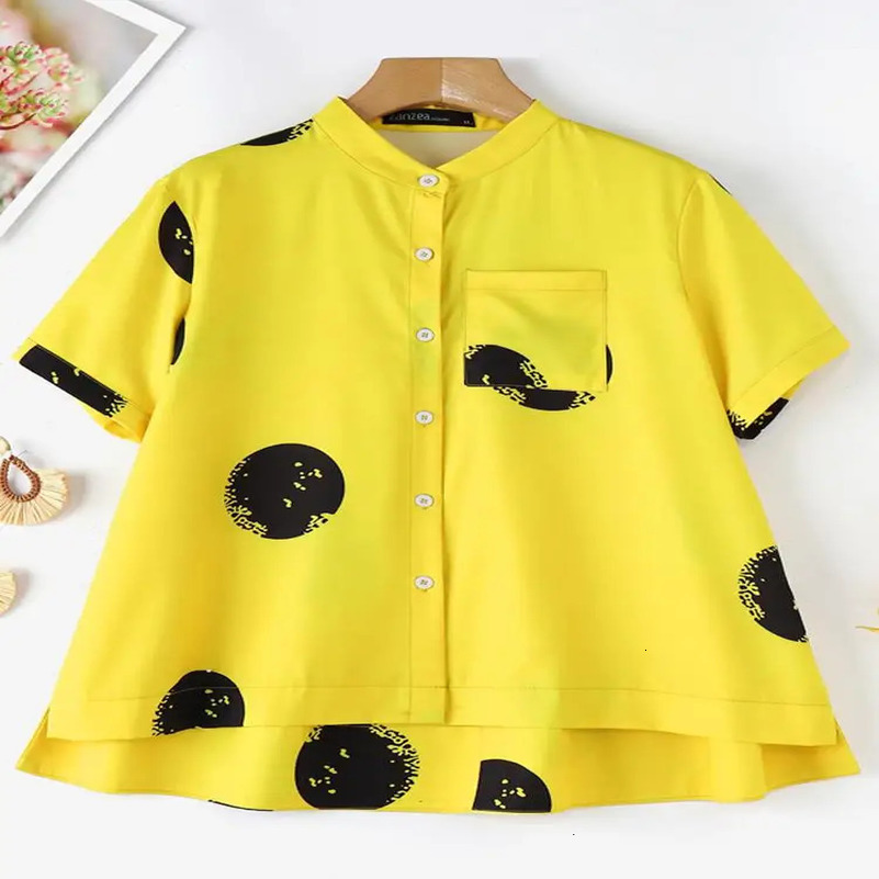 ZANZEA Korean Fashion Short Sleeve Buttons Up Shirt Casual Vintage Blusas Women Polka Dot Printed Tops Summer Blouse 250417