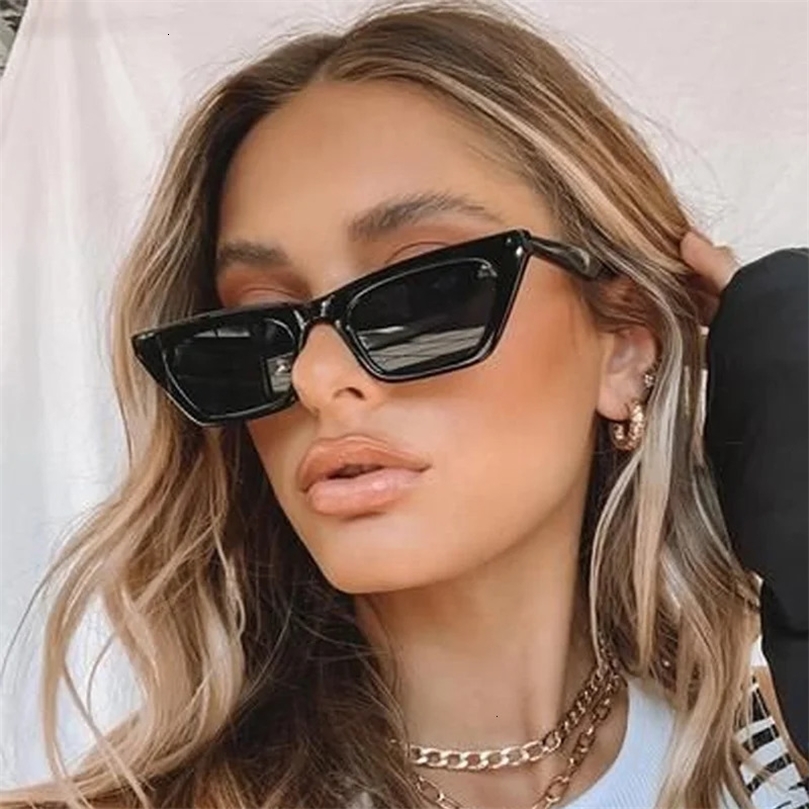 Vintage Cat Eye Sunglasses Woman Retro Shades Black Sun Glasses Female Fashion Small Frame Mirror Square Oculos De Sol 240626