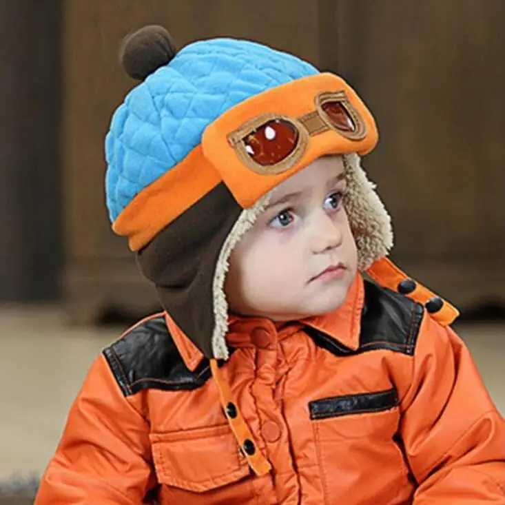 Winter Flight Crochet Baby Hat Cap Children Infant Toddlers Ear Beanie Girls Boys Fleece Clothes Accessory Kids Z251029